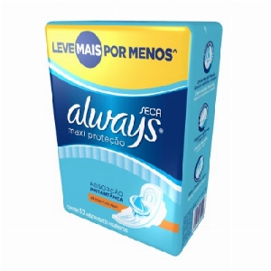 Absorvente ALWAYS Maxi Proteção Total Seca com Abas 32unid