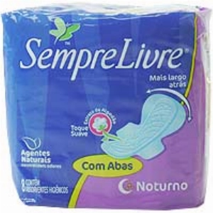 Absorvente SEMPRE LIVRE Noturno Toque Suave com Abas 8 Unidades