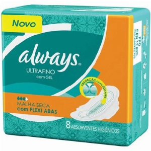 Absorvente Ultrafino ALWAYS Malha Seca com Flexi Abas 8 Unidades