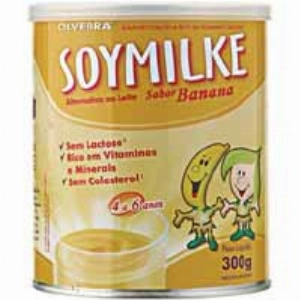 Alimento com Soja SOYMILKE Sabor Banana Sem Lactose Lata 300g