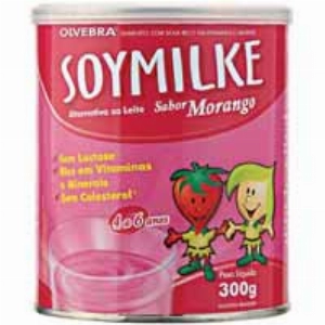 Alimento em Pó SOYMILKE Sabor Morango Sem Lactose  Lata 300g