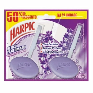 Bloco Sanitário Harpic Twin Pack 50% Off Lavanda 2 Unidades