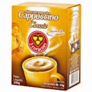 Cappuccino Classic 3 CORAÇÕES 200g 10 Sachês 20g Cada
