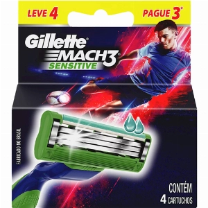 Carga Gillette Mach3 Sensitive Leve 4 Pague 3 Unidades