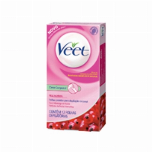 Cera Depilatória Fria Corporal VEET Pele Delicada 12 folhas