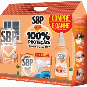 Conjunto Inseticida Sbp Aerosol Sbp Repelente Grátis Sbp Elétro 3 Unidades