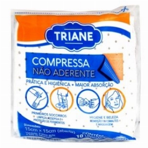 Compressa de Gaze Não Aderente Triane Com 10 Unidades