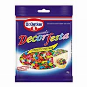 Confeito Dr. OETKER Decor Festa Estrelinha Misto Colorido Sabor Baunilha 80g