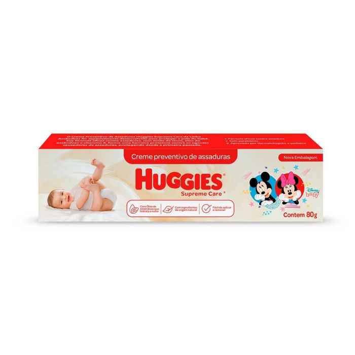 CREME PREVENTIVO DE ASSADURAS HUGGIES SUPREME CARE ÓLEO DE AMÊNDOAS COM 80G