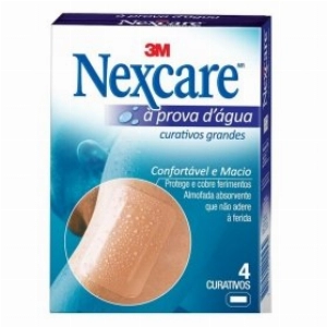 Curativo Grande à Prova D água Nexcare Com 4 Unidades