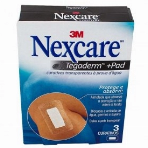 Curativo Nexcare Com 3 Curativos Unidades Tegaderm Com Pad