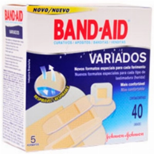 Curativo Variados Formatos Especiais Para cada Tipo de Ferimentos BAND AID Caixa com 40 Unidades	Johnson e Johnson