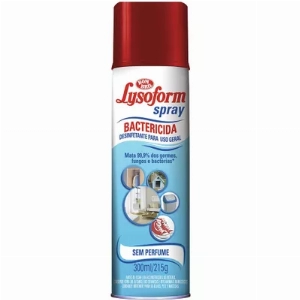 Desinfetante Bactericida BOM BRIL Lysoform Spray s/ Perfume 300ml
