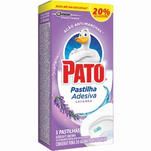 Desodorizador Pato Pastilha Adesiva Lavanda Com 3 Unidades