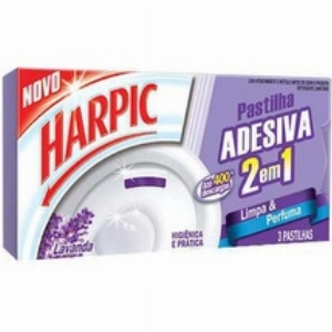 Desodorizador Harpic Pastilha Ades. 2 em 1 Lavanda 3X 9g