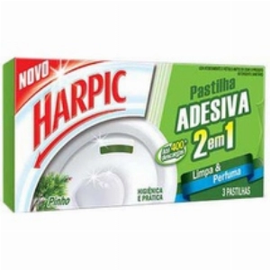 Desodorizador Sanitário HARPIC Pinho Pastilhas Adesivas 2x1 3und