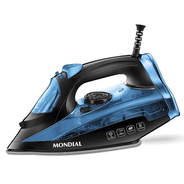 Ferro a Vapor Mondial F-53 Preto/Azul - 127V