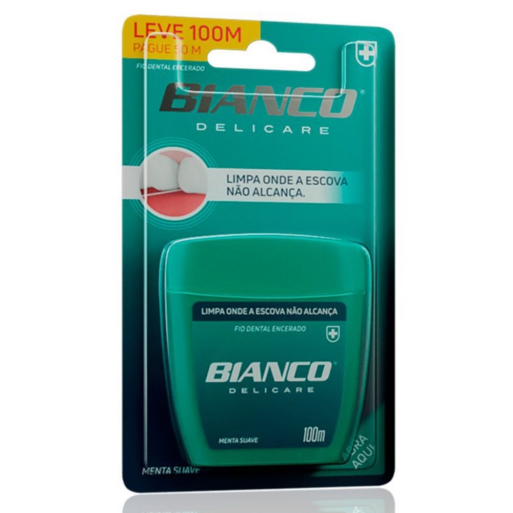 Fio Dental Bianco Delicare 100M Menta Suave