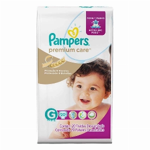 Fraldas Descartáveis PAMPERS Premium Care Pacotão Tamanho G 20 Unidades