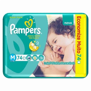 Fraldas Pampers M 74 unidades