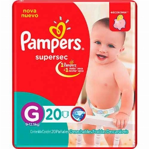 Fraldas PAMPERS Supersec Econômico G 20 Unidades