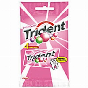 Goma de Mascar Sabor Tutti-Frutti TRIDENT 32g Pacotecom 4 Unidades