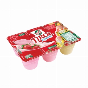 Iogurte TIROL Morango com Salada de Frutas Bandeja 540g
