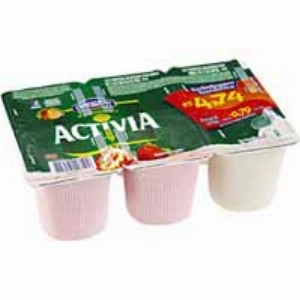 Iogurte DANONE Activia com Polpa de Morango e Ameixa 0% Gorduras Bandeja 800g