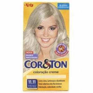 Kit Coloracão Creme Cor e Ton 11.11 Louro Muito Claro Prata