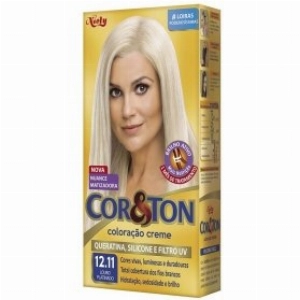 Kit Cor e Ton Coloracão Creme 12.11 Louro Platinado