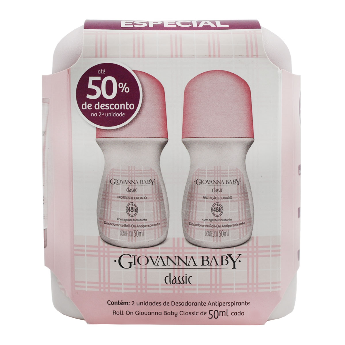 Kit Desodorante Antitranspirante Roll-On Classic Com 2 Unidades 50Ml Giovanna Baby