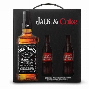 Kit Whisky Jack Daniel's 1L com 2 Coca Cola 250ml