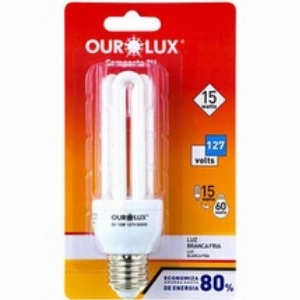 Lâmpada Ourolux 3U 15W Elet. 6400K 127V 1un