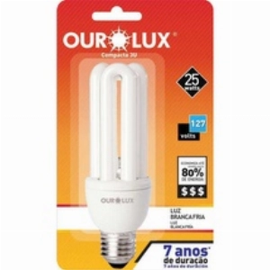 Lâmpada Ourolux 3U 25W Elet. 6400K 127V 1un