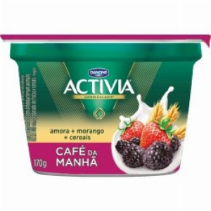 Leite Fermentado Activia Café da Manhã Amora, Morango e Cereais 170g