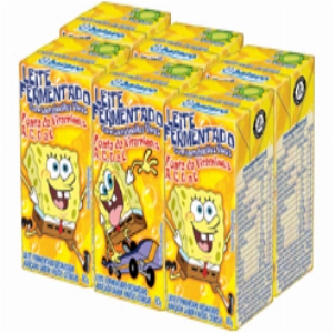 Leite Fermentado ELEGÊ Sabor Tradicional Bob Esponja Pack 6 unidades de 80g