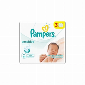 Lenços Umedecidos PAMPERS Sensitive Pacote com 168 Unidades