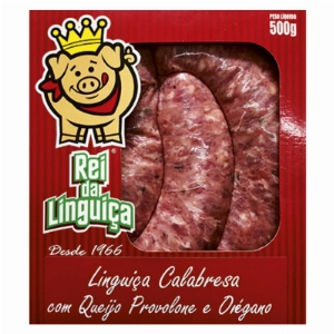 Linguiça Calabresa REI DA LINGUIÇA com Queijo Provolone e Orégano 500g