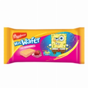 Mini Wafer Bauducco sabor Morango Bob Esponja 30g