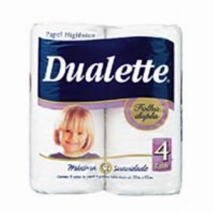 Papel Higiênico Folha Dupla DUALETTE com 4 Rolos de 30M Cada