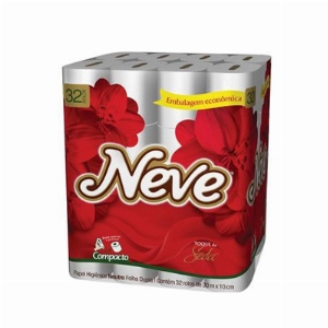 Papel Higiênico NEVE 32 Rolos Folha Dupla Dermacare 30m