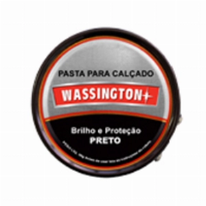 Pasta Para Calçados Wassington Brilho e Proteção Preto Polidor Para Sapato Lata 36g