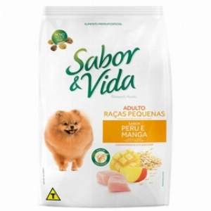 Ração Sabor e Vida Raças Pequenas Peru e Manga Para Cães Adulto 2,7kg