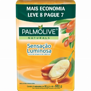 Kit Sabonete Palmolive Sensação Luminosa Argan 85g Leve 8 Pague 7