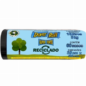 Saco Para Lixo Dover Roll Rolo 15L