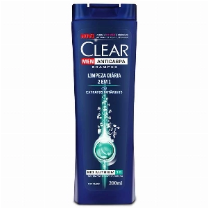 Shampoo CLEAR MEN Anticaspa Limpeza Diária 2 Em 1 200ml