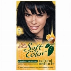 Tintura Wella Soft Color Kit Creme Sem Amônia Cor 28 Preto Azulado