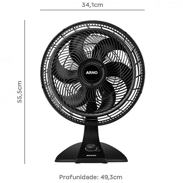 Ventilador de Mesa Arno 40cm Turbo Force VF49 Preto - 127V